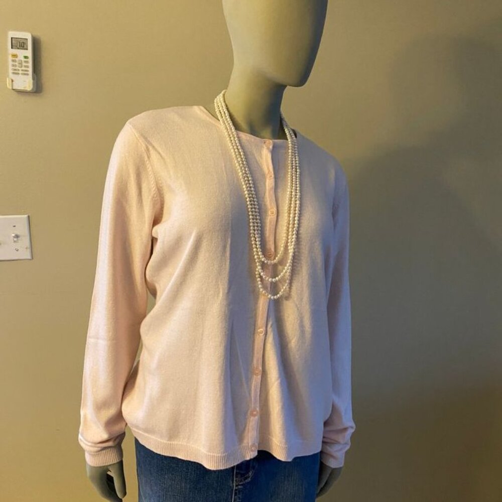 Women's Button-Up Pink Sweater